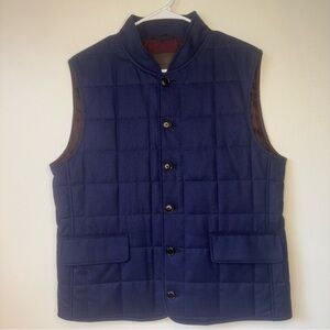Luciano Barbera 100% Wool Quilted Vest Sz 50 (US M)